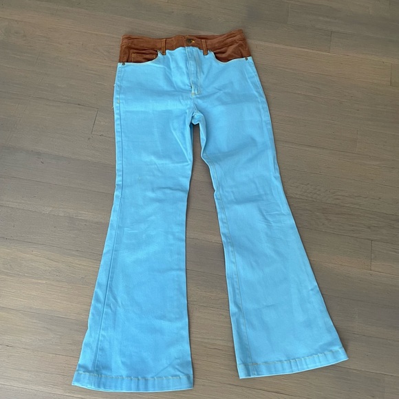 Unique vintage smiley boho jeans/pants sz 27 - Picture 3 of 8
